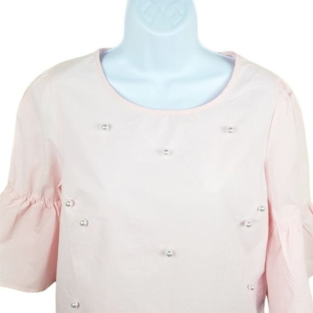 Pink Pearl Detailed Top Ruffle Sleeve - Picture 2 of 8